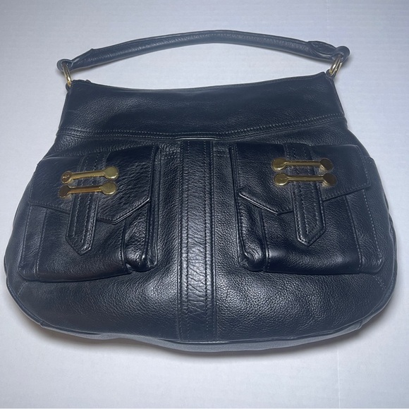 Lauren Ralph Lauren Handbags - Lauren Ralph Lauren Bermondsey Black Hobo Pebbled Leather Bag Dust Bag